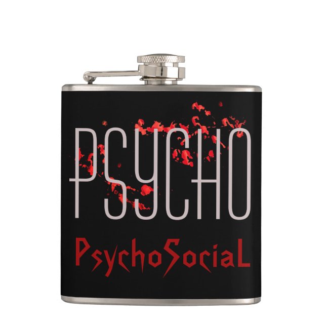 Psycho-Vinyl-umhüllte Flasche Flachmann (Vorderseite)