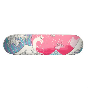 Psychodelic Bubblegum Kunagawa Surfer-Katze Skateboard