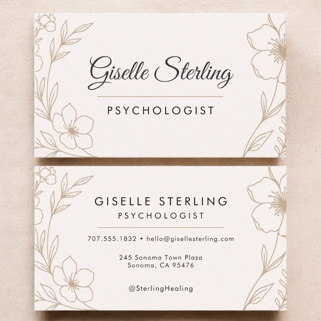 Psychologe Botanisch Floral  Visitenkarte (Von Creator hochgeladen)