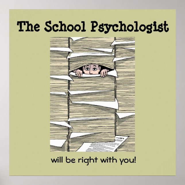 Psychologe der Schule Begraben in Paperwork (Print Poster (Vorne)