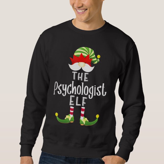 Psychologe Elf Group Weihnachts-Pajama-Party Sweatshirt (Vorderseite)