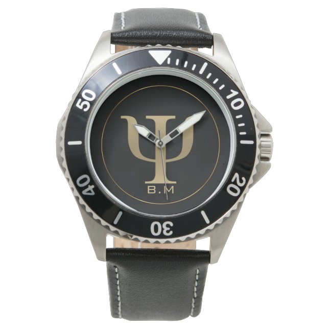 Psychologe Gold Psi Symbol Armbanduhr (Vorderseite)