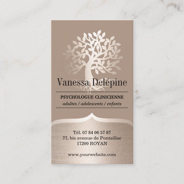 Psychologe Gold Tree Berufliche Ernennung Terminkarte (Vorderseite)