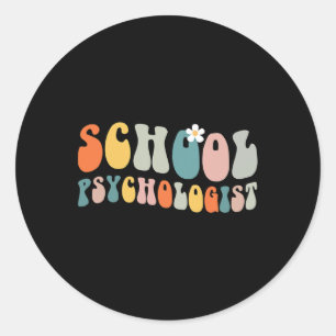 Psychologe Groovy Retro Vintag Psychologie Lehrer Runder Aufkleber