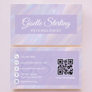 Psychologe Lila Pastell QR-Code Visitenkarte