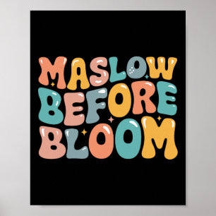 Psychologe Maslow vor der Blüte beschleunigte Lehr Poster
