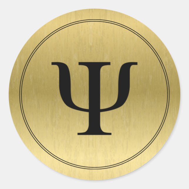 Psychologe Psi Symbol Runder Aufkleber (Vorderseite)