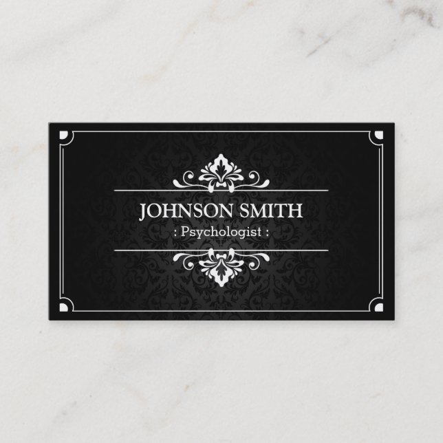 Psychologe - Schatten von Damast Visitenkarte (Vorderseite)
