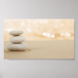 Psychologe Therapeut Zen Steine Sand Poster
