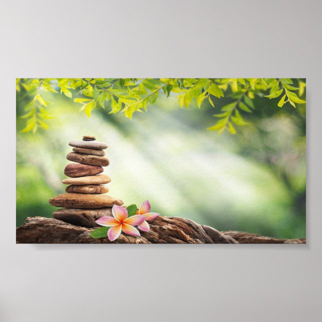 Psychologe Therapeutin Zen Stones, Landschaft Poster (Vorne)