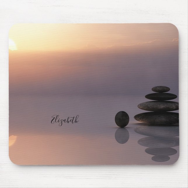Psychologe Therapeutin Zen Stones, Sonnenuntergang Mousepad (Vorne)