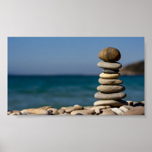 Psychologe Therapeutin Zen Stones, Yoga Poster