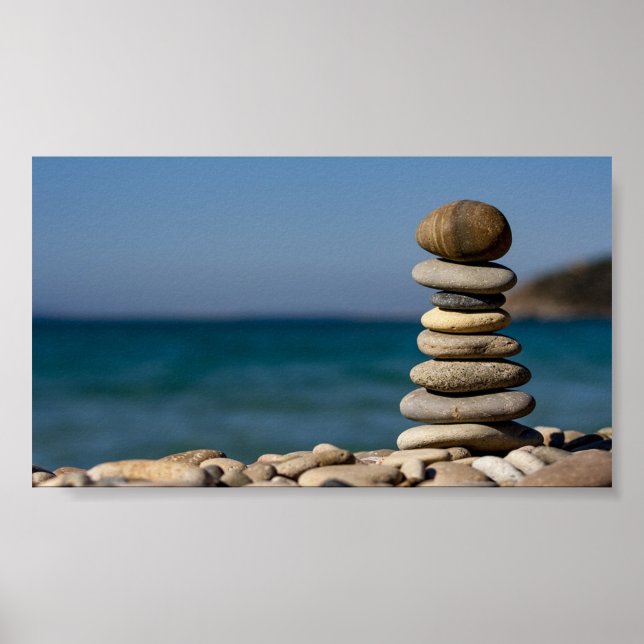 Psychologe Therapeutin Zen Stones, Yoga Poster (Vorne)