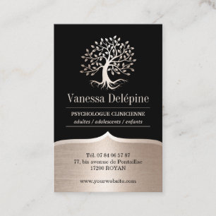 Psychologe Tree Moderne Schwarz & Gold Ernennung Terminkarte