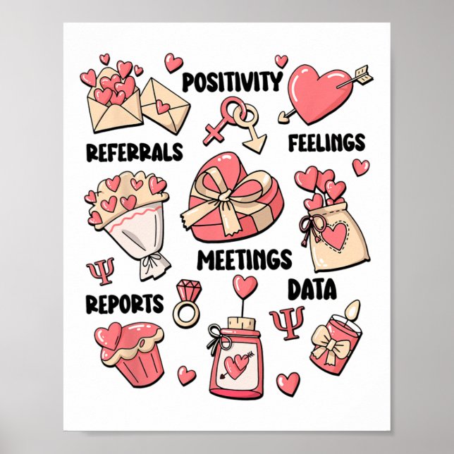 Psychologe Valentine Mental Health der Retro Schoo Poster (Vorne)