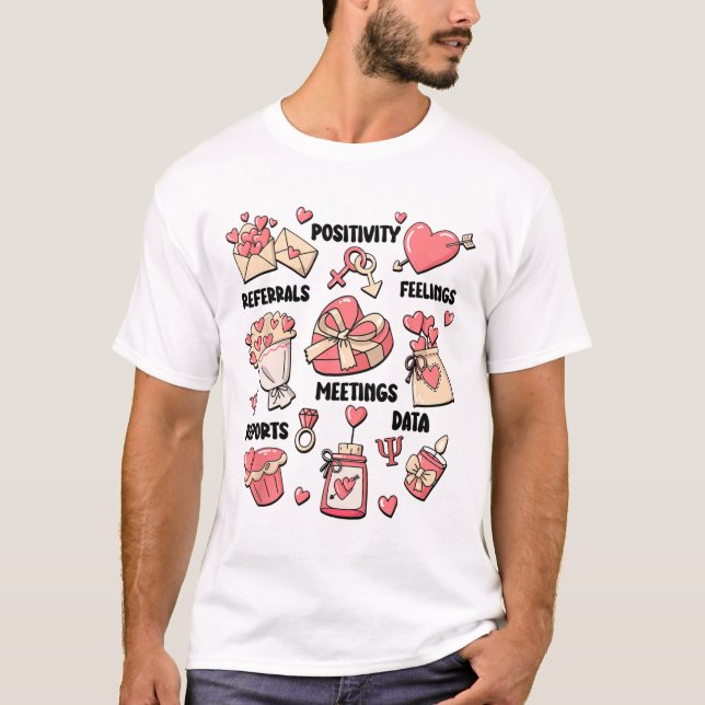 Psychologe Valentine Mental Health der Retro Schoo T-Shirt (Vorderseite)
