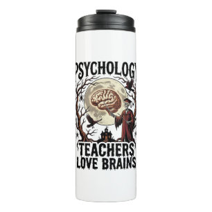 Psychologie-Lehrer Halloween Gehirn Liebhaber Goth Thermosbecher