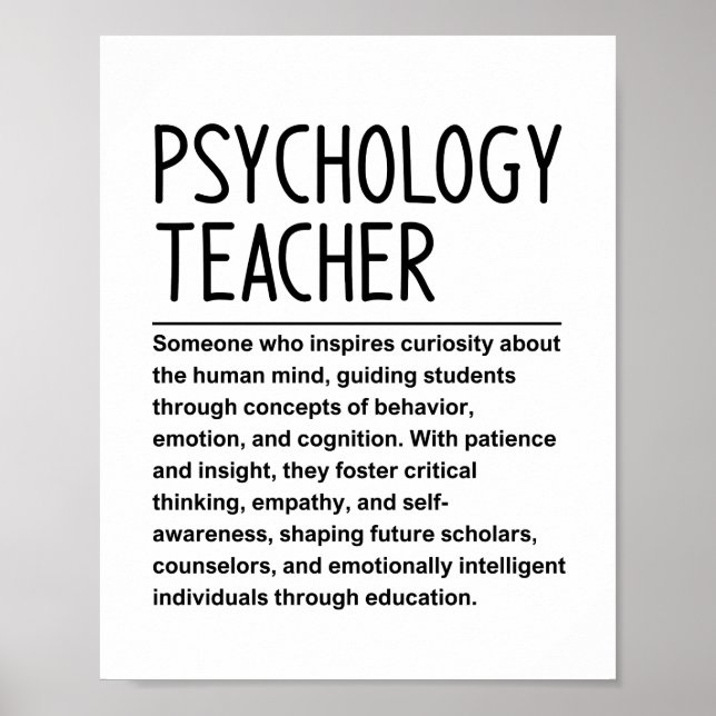 Psychologie-Lehrer Poster (Vorne)
