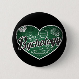 Psychologie Retro Heart Blackboard Liebe Button