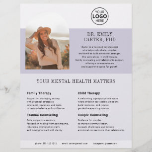 Psychologie-Therapie-Logo-Foto Lila Lavendel Flyer