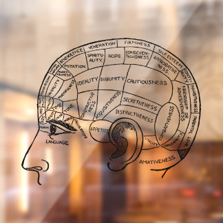 Psychologie Vintage Phrenologie Psychiatrie Fensteraufkleber