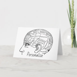 Psychologie Vintage Phrenologie Psychiatrie Gehirn Dankeskarte