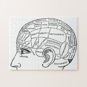 Psychologie Vintage Phrenologie Psychiatrie Gehirn Puzzle
