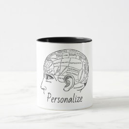 Psychologie Vintage Phrenologie Psychiatrie Gehirn Tasse