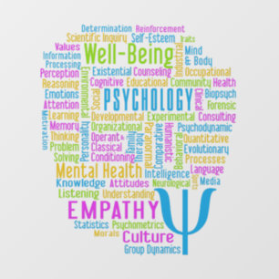 PSYCHOLOGIE Word Cloud Fensteraufkleber