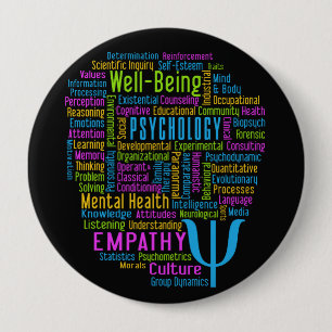 PSYCHOLOGIE Wort-Wolkenknopf Button