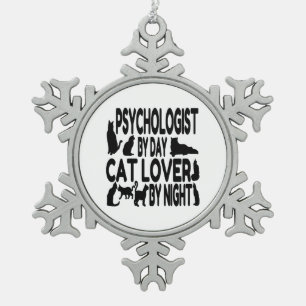 Psychologin by Day Cat Lover by Night Schneeflocken Zinn-Ornament