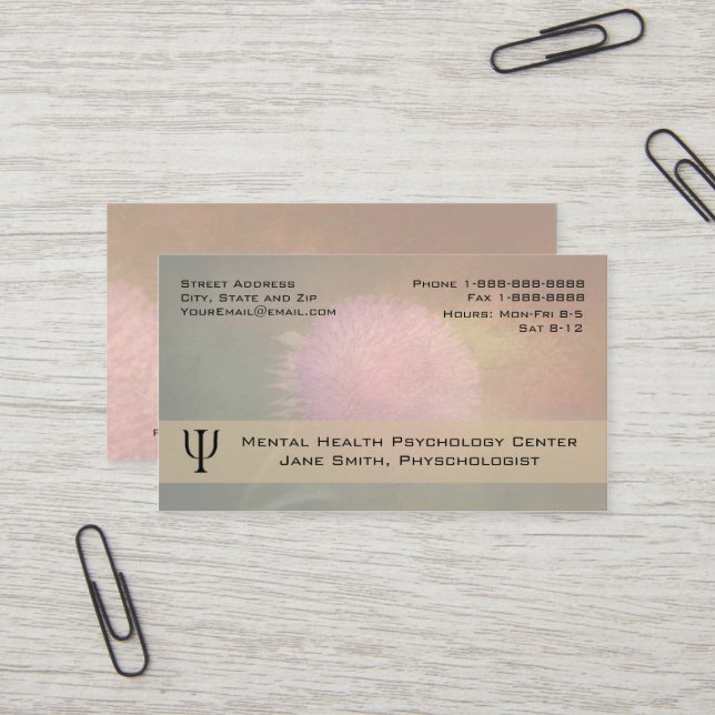 Psychologin Counselor Business Visitenkarte (Vorderseite/Rückseite Beispiel)