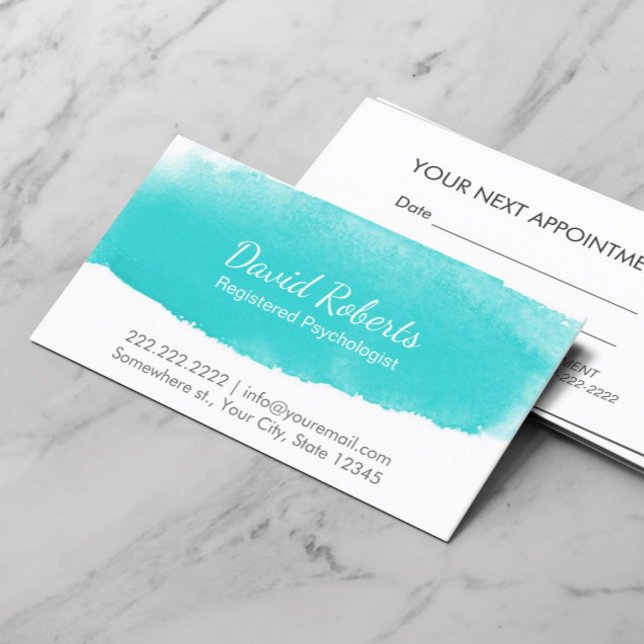 Psychologin Counselor Watercolor Ernennung Terminkarte (Von Creator hochgeladen)