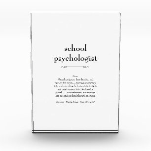 Psychologin der Schule Definition Danke Geschenk Fotoblock