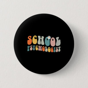 Psychologin der Schule Groovy Retro Vintag Psychol Button