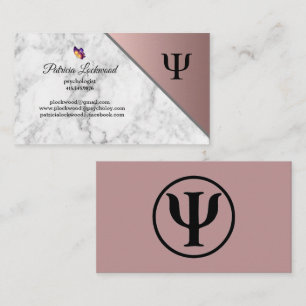 Psychologin Gray Marble Mauve Business Card Visitenkarte