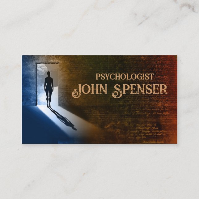Psychologin Man in Shadow Business Card Visitenkarte (Vorderseite)