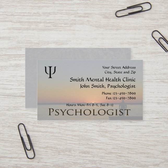 Psychologin Mental Health Business Card Visitenkarte (Vorderseite/Rückseite Beispiel)