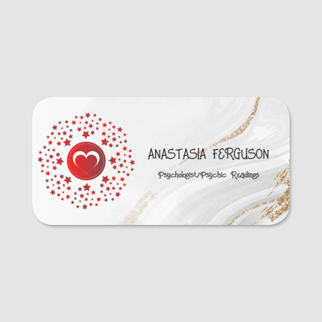 Psychologin Psychologin Minimalistische Logo-Typog Namensschild (Vorderseite)