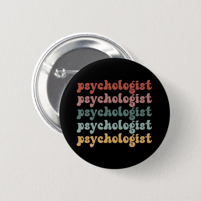 Psychologin Retro Psychology Student Abschluss Button (Vorne & Hinten)