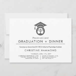 Psychologische Abschluss Minimalistische Aufford Einladung