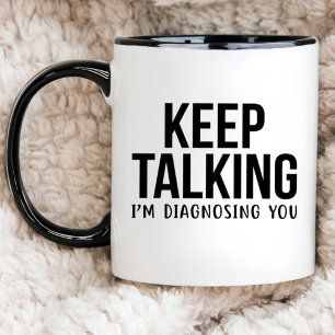 Psychologisches Geschenk, BEHALT zu reden, ICH BIN Zweifarbige Tasse