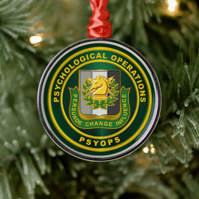 PSYCHOLOGISCHES Wappen PSYOPS Ornament Aus Metall (Baum)