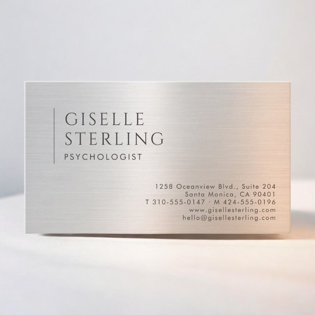 Psychologist Brushed Metal Platinum Visitenkarte (Von Creator hochgeladen)