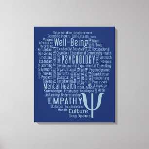 PSYCHOLOGY Word Cloud benutzerdefinierte Farbe Lei Leinwanddruck