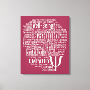PSYCHOLOGY Word Cloud benutzerdefinierte Farbe Lei Leinwanddruck