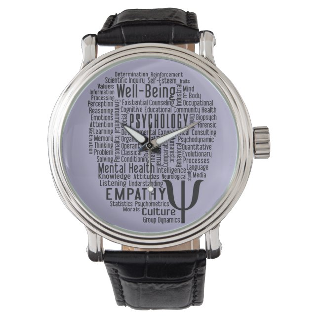 PSYCHOLOGY Word Cloud benutzerdefinierte Farbuhren Armbanduhr (Vorderseite)
