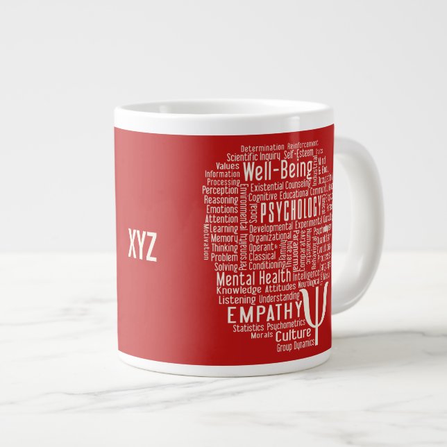 PSYCHOLOGY Word Cloud benutzerdefinierte Tasse (Vorderseite Rechts)