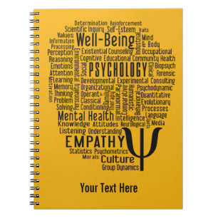 PSYCHOLOGY Word Cloud benutzerdefiniertes Farbheft Notizblock