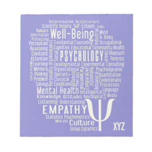 PSYCHOLOGY Word Cloud benutzerdefiniertes Notizblo Notizblock
